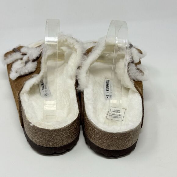Birkenstock Arizona Shearling Sandals Mens 12 EU 45 Brown Suede 2 Strap Shoes main image 13